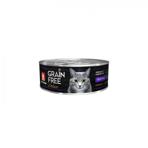 Влажный корм GRAIN FREE для кошек, телятина, ж/б, 100 г