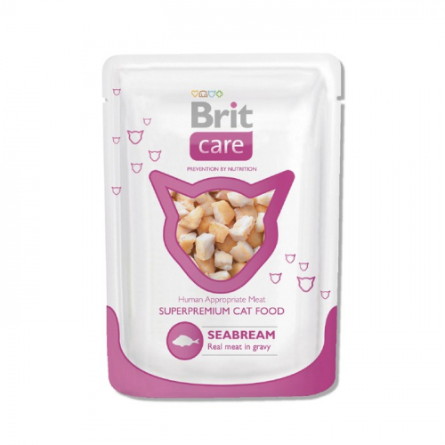 Влажный корм Brit Care White Fish для кошек, морской лещ, 80 г