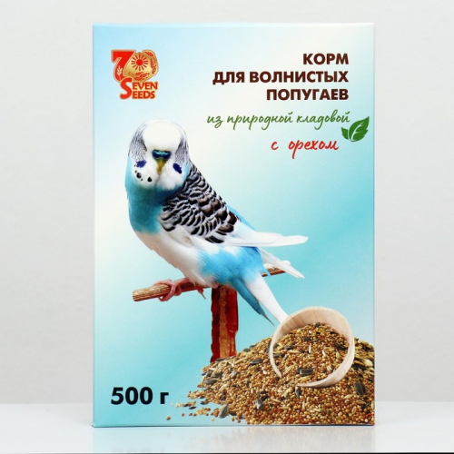 Корм Seven Seeds для волнистых попугаев, с орехами, 500 г