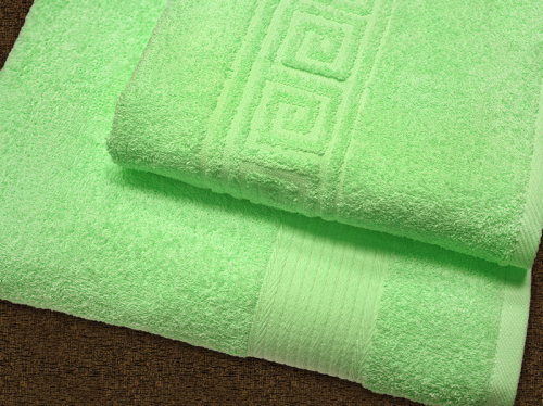 Махровое полотенце арт. 527 (цвет - пастельно-зелёный)