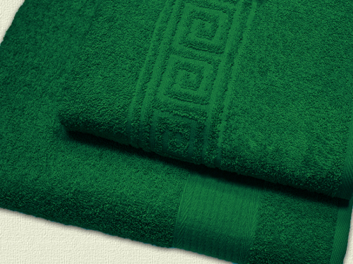 Махровое полотенце арт. 505 (цвет - тёмно-зелёный)