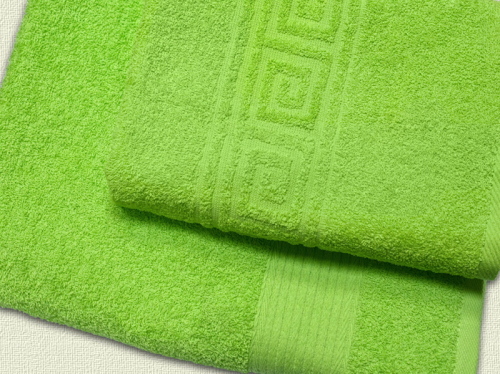 Махровое полотенце арт. 502 (цвет - ярко салатовый)