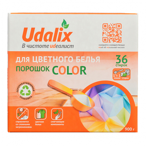 Udalix Универсальный порошок для цветного белья  Color, суперконцентрат, 900 г