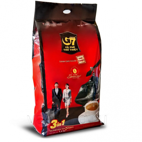 05.077 Кофе растворимый G7 1 пакет по 100 стик. х 16 г 3 in 1 (Trung Nguyen G7 Coffee), 1600 г 