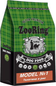 ZOORING ADULT DOG MODEL №1 Сухой корм для взрослых собак всех пород Модель №1 Телятина и рис с хондропротекторами, (20 кг)