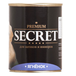 Secret Премиум консервы для щенков и юниоров ягненок, 850 г