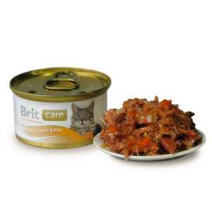 Brit Care Fish Dreams Tuna, Carrot & Pea Тунец Консервы суперпремиум класса для кошек Тунец, морковь и горошек , 80 г