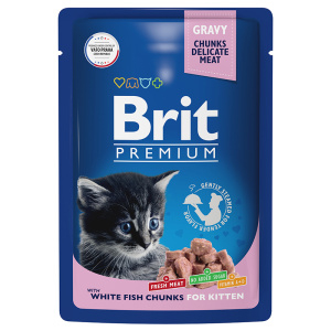 Brit Premium Пауч для котят белая рыба в соусе 85 г