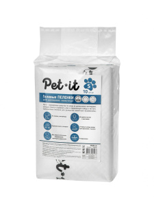 Pet-it  впитывающие пеленки для животных, SAP, угловые стикеры, белые (60х60, 30 шт.)