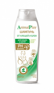 Animal Play Шампунь для ухода за шерстью и отпугивания насекомых для кошек 250 мл