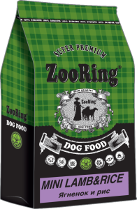 ZOORING MINI LAMB&RICE Сухой корм для взрослых собак мини и средних пород Ягненок и Рис без пшеницы, (20 кг)
