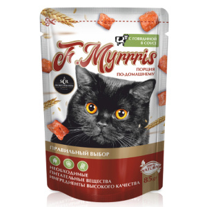 Secret F.Myrrris пауч для кошек с говядиной в соусе, 85 г