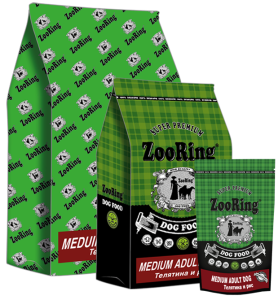 ZOORING MEDIUM ADULT DOG Сухой корм-холистик для взрослых собак средних пород Телятина и рис, (20 кг)