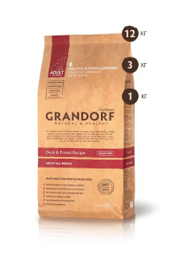 GRANDORF Grain Free Adult All Breed Беззерновой сухой корм для собак всех пород, утка и батат, (1 кг )