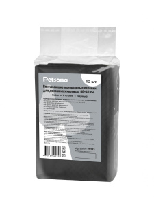 Petsona гелевые пеленки для животных Extra, черно-белые,  (60х60, 50 шт. *8)