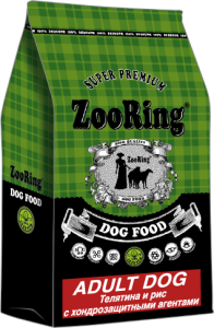 ZOORING ADULT DOG Сухой корм для взрослых собак всех пород Телятина и рис с хондропротектерами, (20 кг)