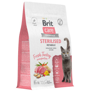 Brit Care Superpremium Cat Sterilised с индейкой для стерилизованных кошек, Улучшенный обмен веществ,  (7 кг)