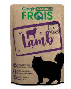 FRAIS Classique паучи для взрослых кошек всех пород с ягненком в нежном соусе, 85 г