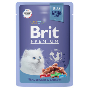 Brit Premium Пауч для котят Телятина с Морковью в желе 85 г