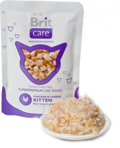Brit Care Суперпремиальный влажный корм для котят,Курица и сыр, 80 г