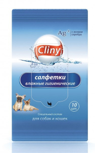 Cliny Cалфетки влажные, для собак и кошек, 10 шт.