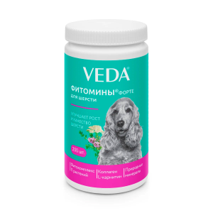 VEDA Фитомины Форте для шерсти собакам, 200 таб.