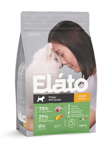 Elato Holistic сухой корм для щенков мелких пород с курицей и уткой, (500 г.)