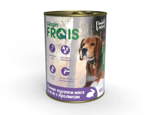 FRAIS Holistic Dog консервы для собак мясные кусочки с кроликом в желе, 420 г