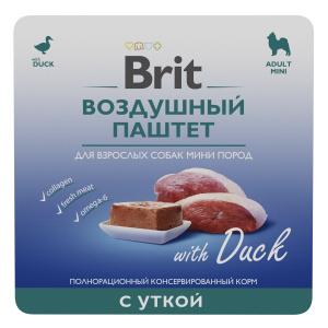 Brit Premium Воздушный паштет с уткой для взрослых собак мини пород, 100 г