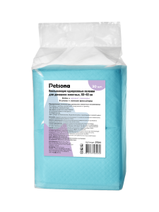 Petsona гелевые пеленки для животных Extra с ароматом лаванды, синие,  (60х60, 30 шт. *12)