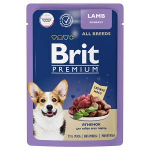 Brit Premium Пауч ягненок в соусе для взрослых собак всех пород ,85 г
