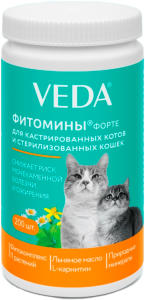 VEDA Фитомины Форте для кастрированных котов и стерилизованных кошек, 200 таб.