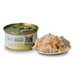 Brit Care Консервы с куриной грудкой и сыром для кошек 