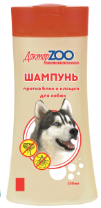 Доктор ZOO шампунь против клещей и блох для собак, 250 мл