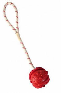 Trixie Игрушка для собак Мяч на веревке, 4,5 см