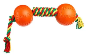 Doglike Гантель  канатная Dental Knot средний (Красный-желтый-зеленый)