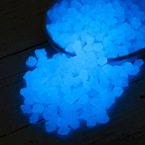 Декоративная крошка для аквариума, светящиеся, 9 - 13 мм, 200 г, голубая