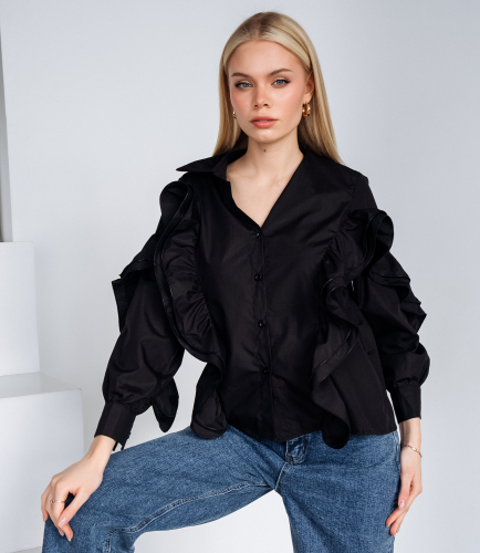 Ст.цена 1060руб.Блуза #КТ918 (2), чёрный