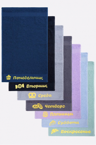 Набор махровых полотенец неделька 7 шт Happy Fox Home
