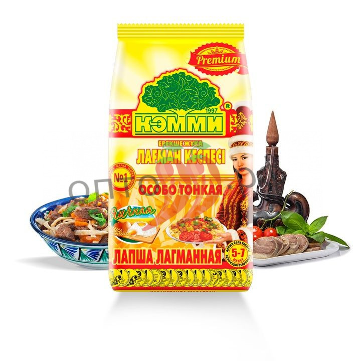 Кемми Лапша Лагманная Яичная (особо тонкая) Premium 200гр (кор*15)