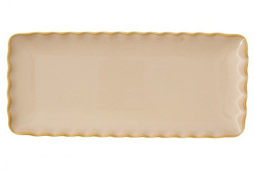 Блюдо прямоугольное Onde, песочное, 36х16 см, 60334