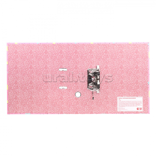 Папка с арочным механизмом A4 75 мм, картонная, собранная, цветная печать, без металлической окантовки нижней кромки, запечатка форзаца, пастельная розовая