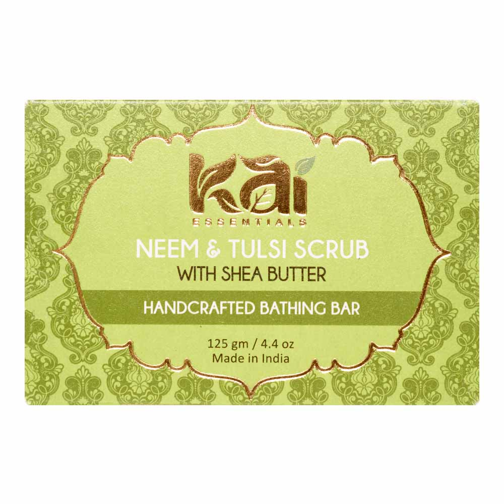 KAI ESSENTIALS Neem & Tulsi Scrub Мыло Скраб с нимом и тулси Премиум с маслом ши 125г