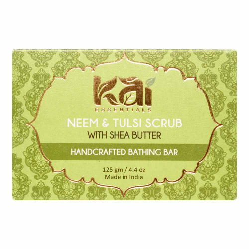 KAI ESSENTIALS Neem & Tulsi Scrub Мыло Скраб с нимом и тулси Премиум с маслом ши 125г