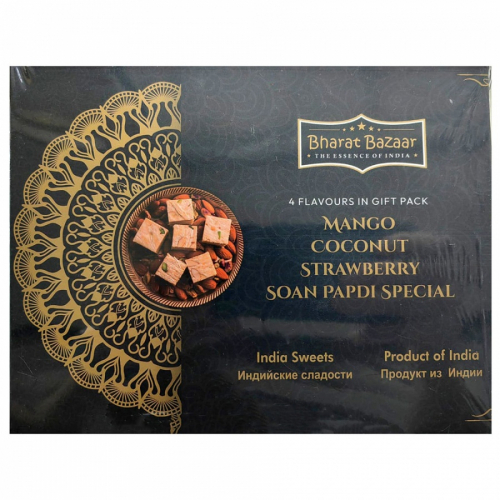 BHARAT BAZAAR Soan Papadi 4 in 1 Сладости Соан Папди подарочная упаковка (4 в 1) 400г