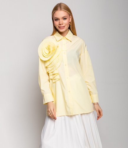 Рубашка #КТ8515, жёлтый