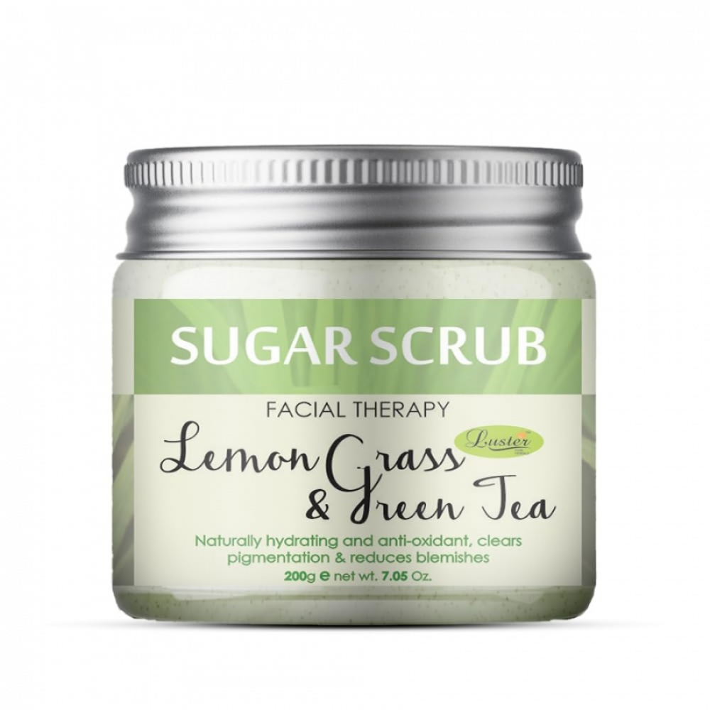 LUSTER Lemon grass & Green Tea Sugar Scrub Сахарный скраб для лица с маслом лемонграсса и экстрактом зелёного чая 200мл