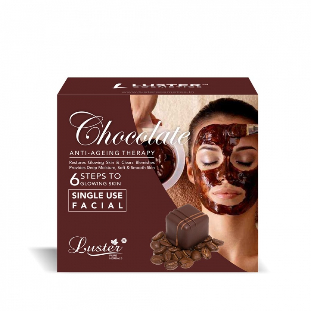 LUSTER Chocolate Facial Kit (New) Набор: Пенка для умывания, Скраб для лица, Массажный крем для лица, Массажный гель для лица, Маска для лица, Сыворотка для лица 6*40мл