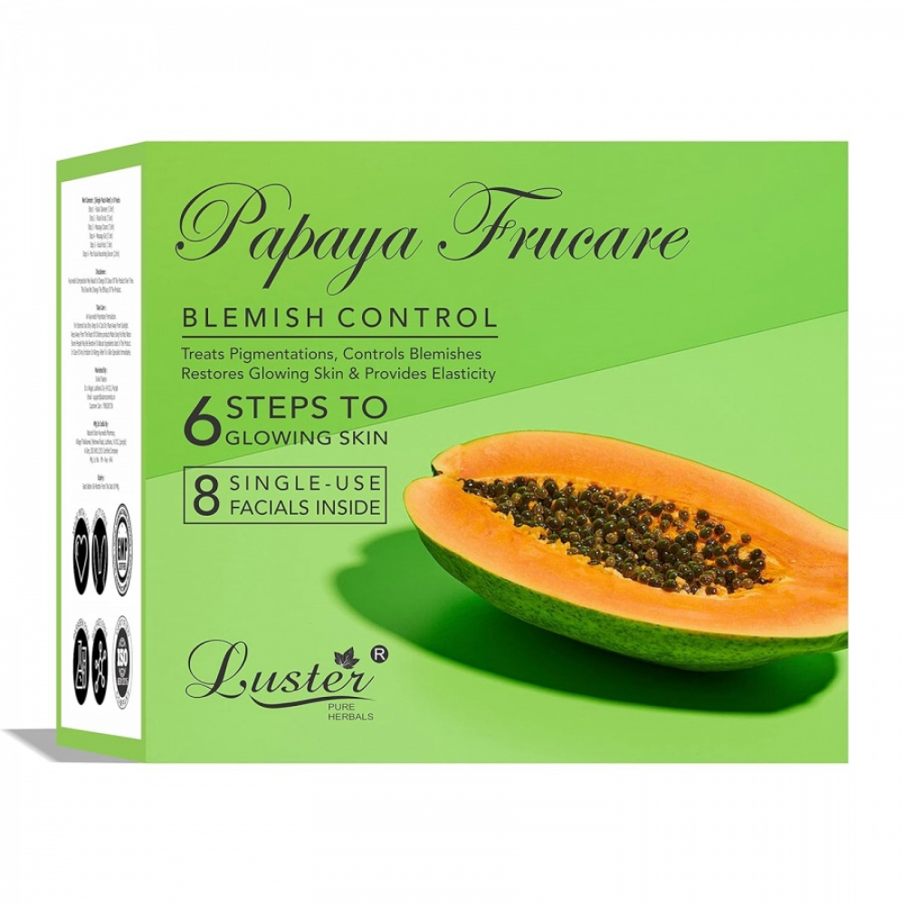 LUSTER Papaya Facial Kit (New) Набор: Пенка для умывания, Скраб для лица, Массажный крем для лица, Массажный гель для лица, Маска для лица, Сыворотка для лица 6*40мл
