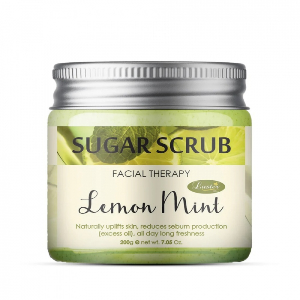 LUSTER Lemon Mint Sugar Scrub Сахарный скраб для лица с маслами цедры лимона и мяты 200мл